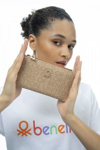 Benetton Monogram Açık Camel Kadın Portföy & Clutch Çanta BNT943