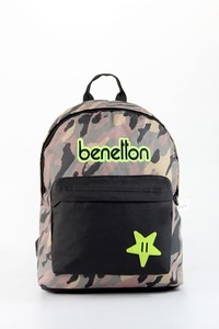Benetton  Siyah/Bej Unisex Sırt Çantası BEN76064