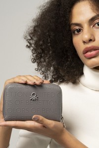 Benetton Gofraj Gri Kadın Portföy & Clutch Çanta BNT843