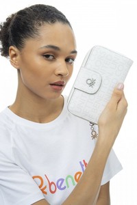 Benetton Monogram Beyaz Kadın Portföy & Clutch Çanta BNT941